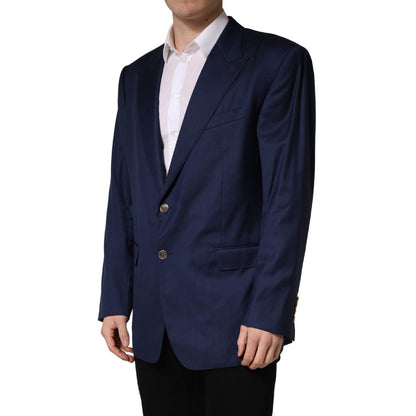 Dolce & Gabbana Blue Single Breasted 2 Button Suit Jacket