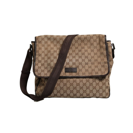 Gucci GG Canvas Flap Messenger Bag