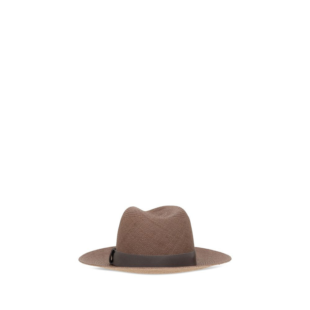 Brunello Cucinelli Brown Straw Fedora