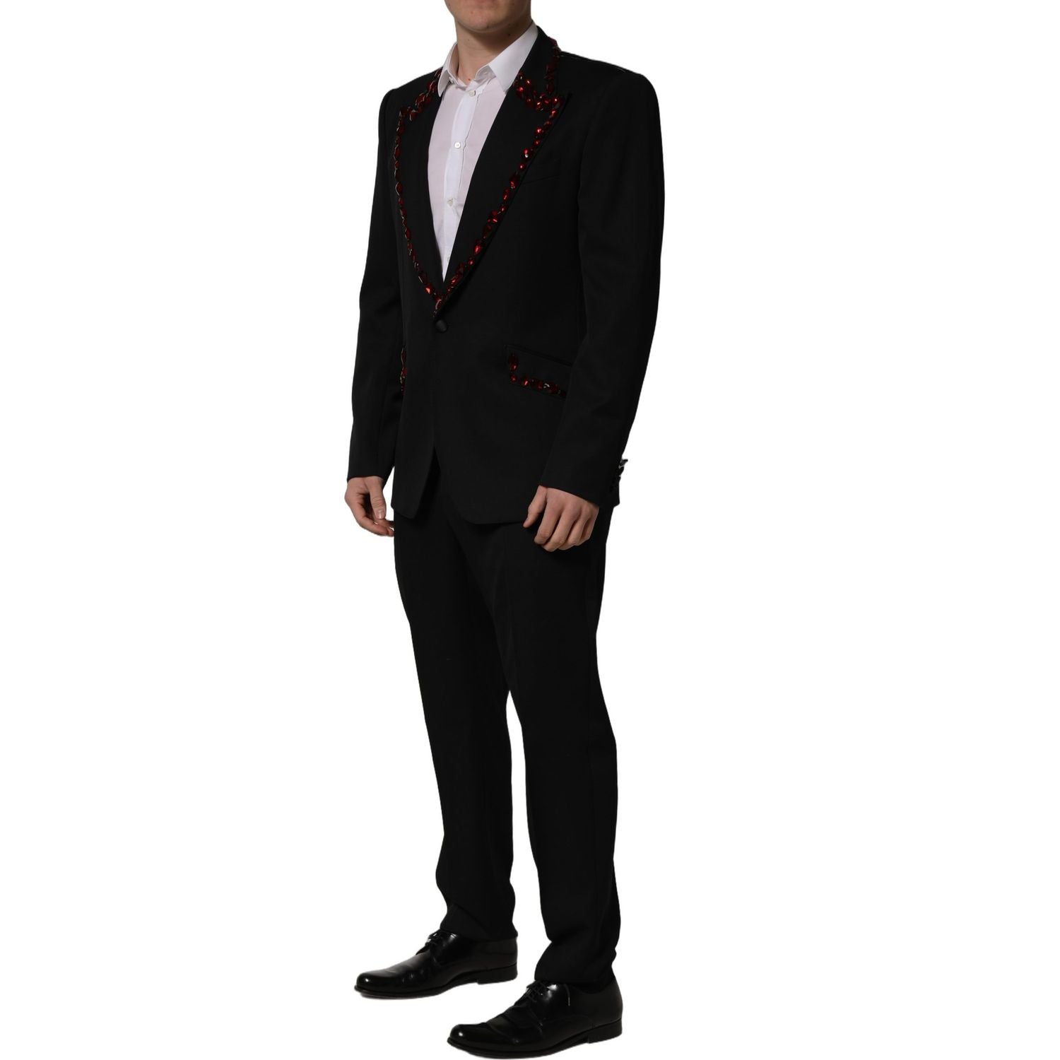 Dolce & Gabbana Black Crystal Embellished 2 Piece Suit