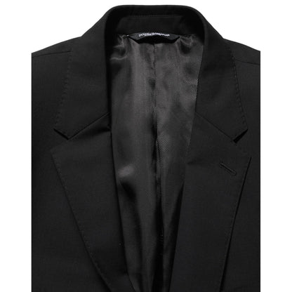 Dolce & Gabbana Black Wool Slim Fit Formal 2 Piece Men Suit