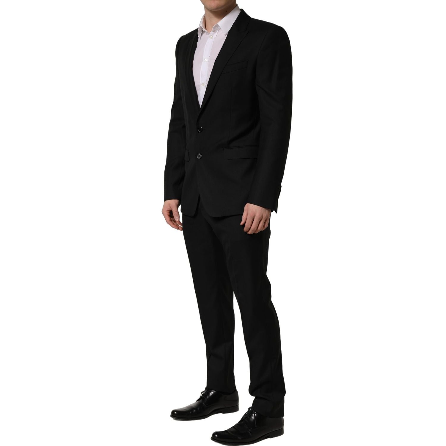 Dolce & Gabbana Black Wool Slim Fit Formal 2 Piece Men Suit