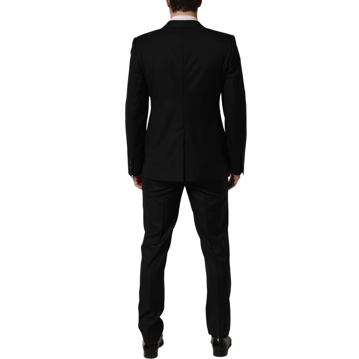 Dolce & Gabbana Black Wool Slim Fit Formal 2 Piece Men Suit
