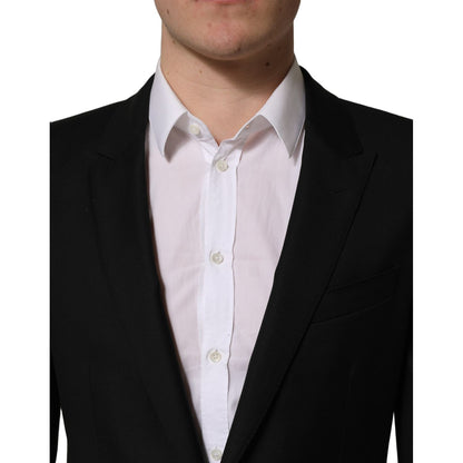 Dolce & Gabbana Black Wool Slim Fit Formal 2 Piece Men Suit