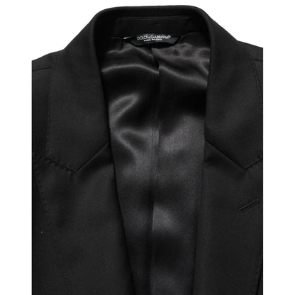 Dolce & Gabbana Black Wool Slim Fit Formal 2 Piece Men Suit