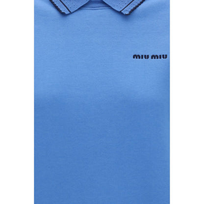 Miu Miu Blue Cotton Sweatshirt