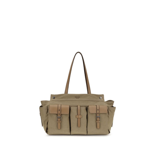 Prada Bicolor Cotton Shoulder Bag