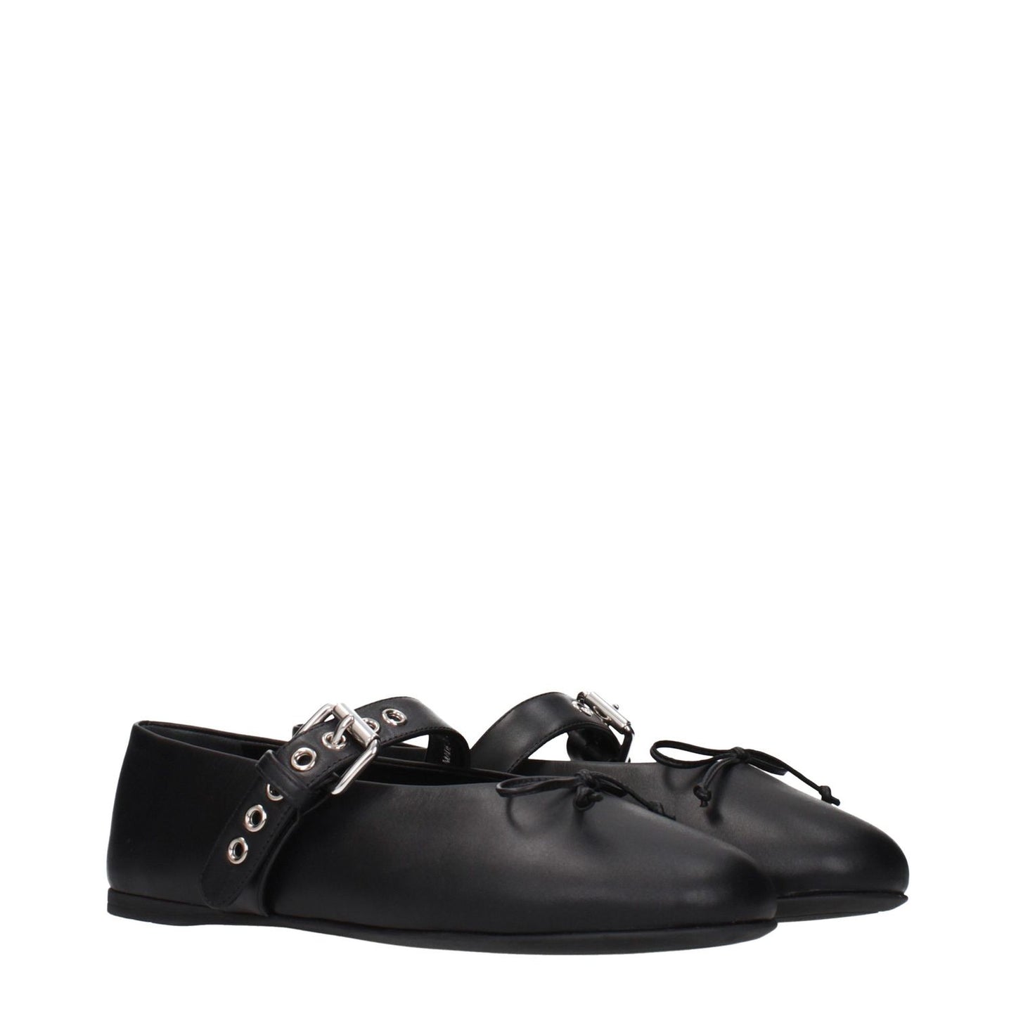 Miu Miu Black Leather Ballet Flats