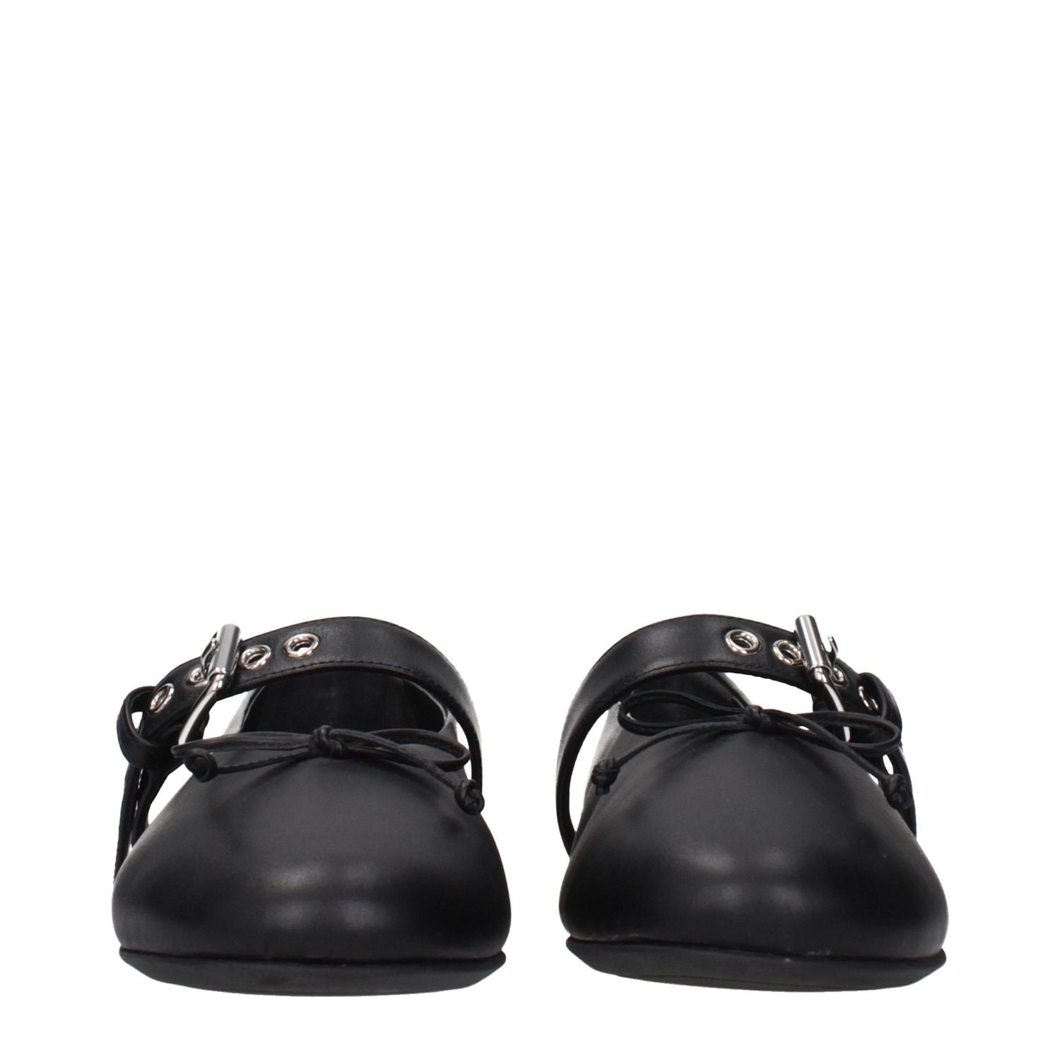 Miu Miu Black Leather Ballet Flats