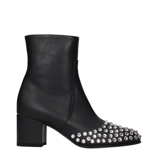 Alaïa Black Leather Ankle Boots