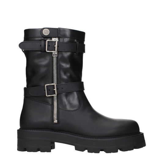 Christian Dior Black Leather Ankle Boots