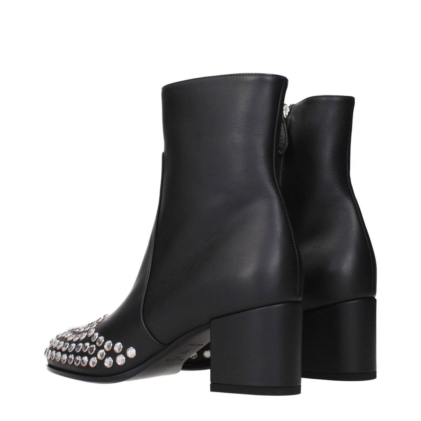 Alaïa Black Leather Ankle Boots