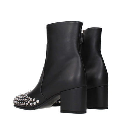 Alaïa Black Leather Ankle Boots