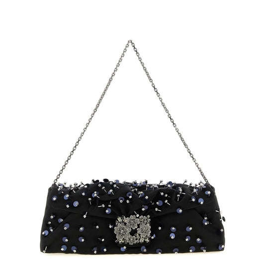 Roger Vivier Black Viscose Clutch Bag