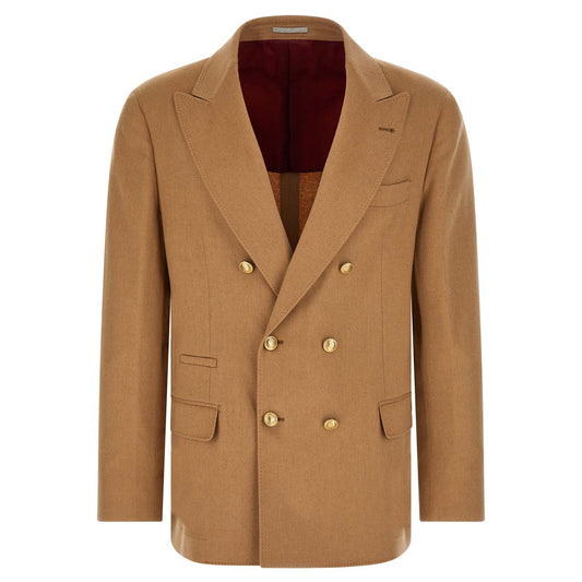 Brunello Cucinelli Beige Camel Hair  Blazer
