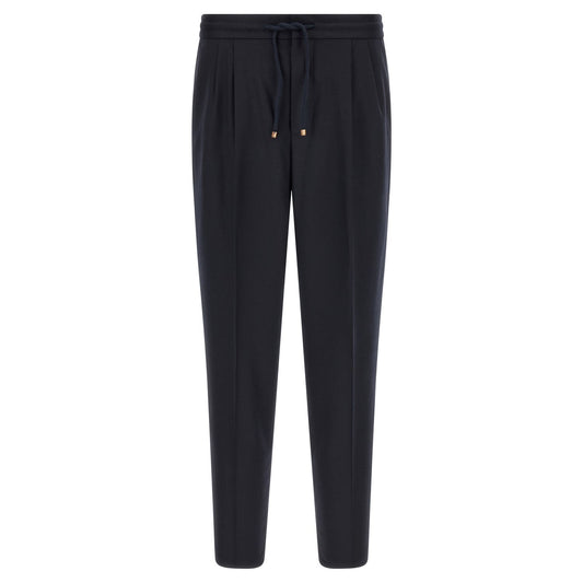 Brunello Cucinelli Blue Virgin Wool Casual Pants