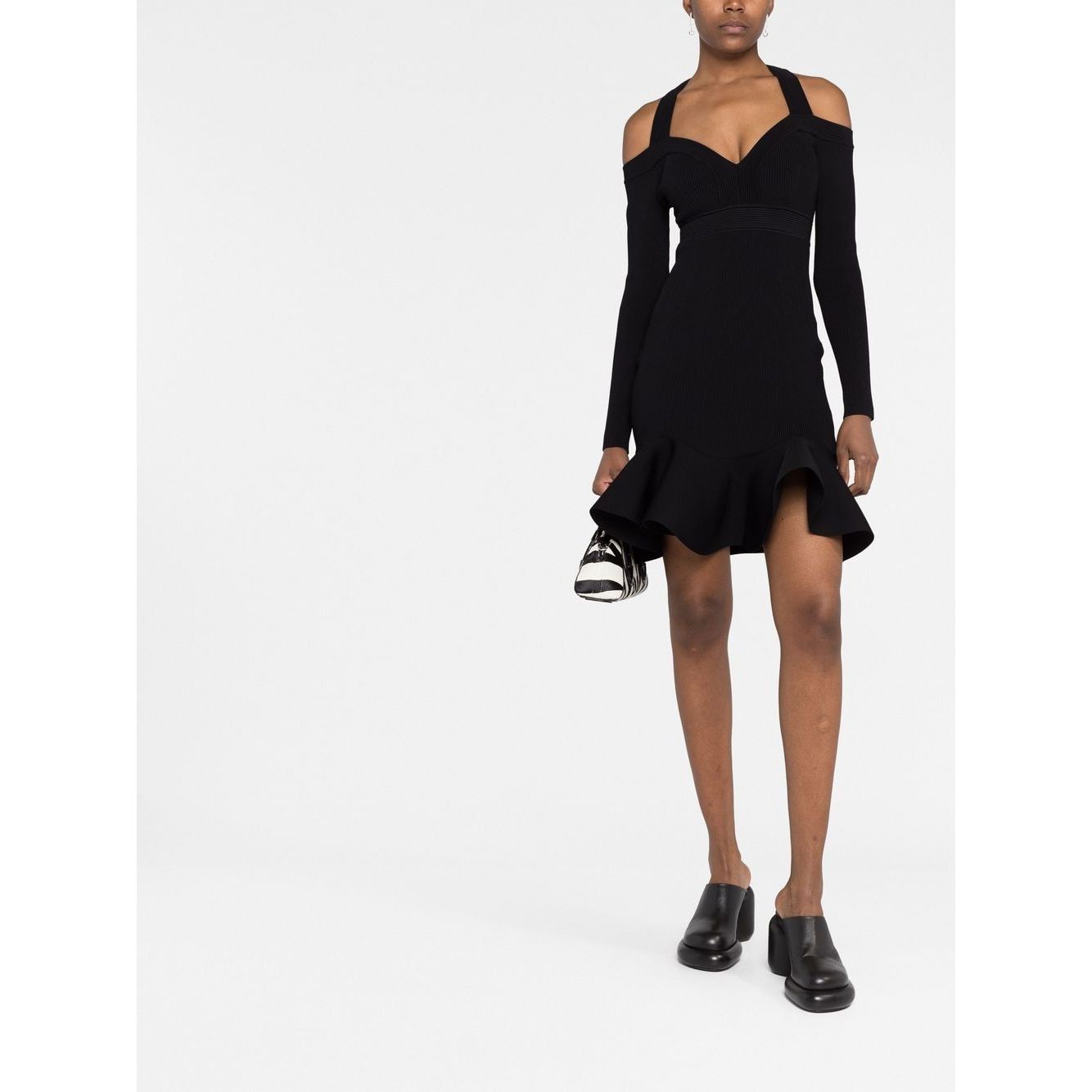 Alexander McQueen Short knitted dress with V-neck