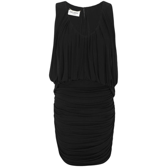 Saint Laurent Sleeveless Draped Minidress