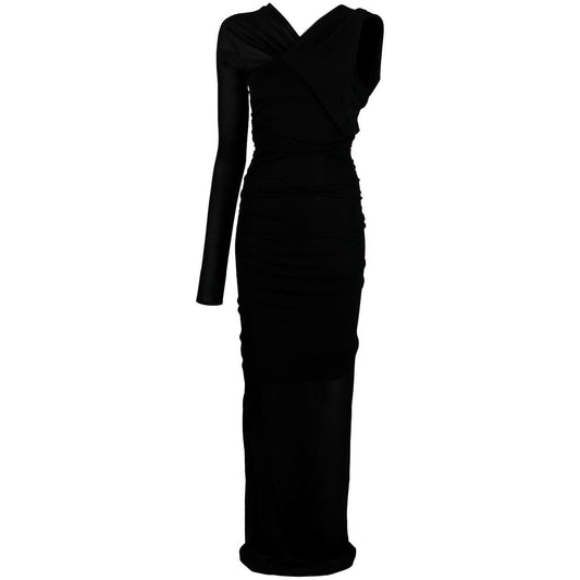 Saint Laurent semi-sheer one-sleeve long dress Dresses