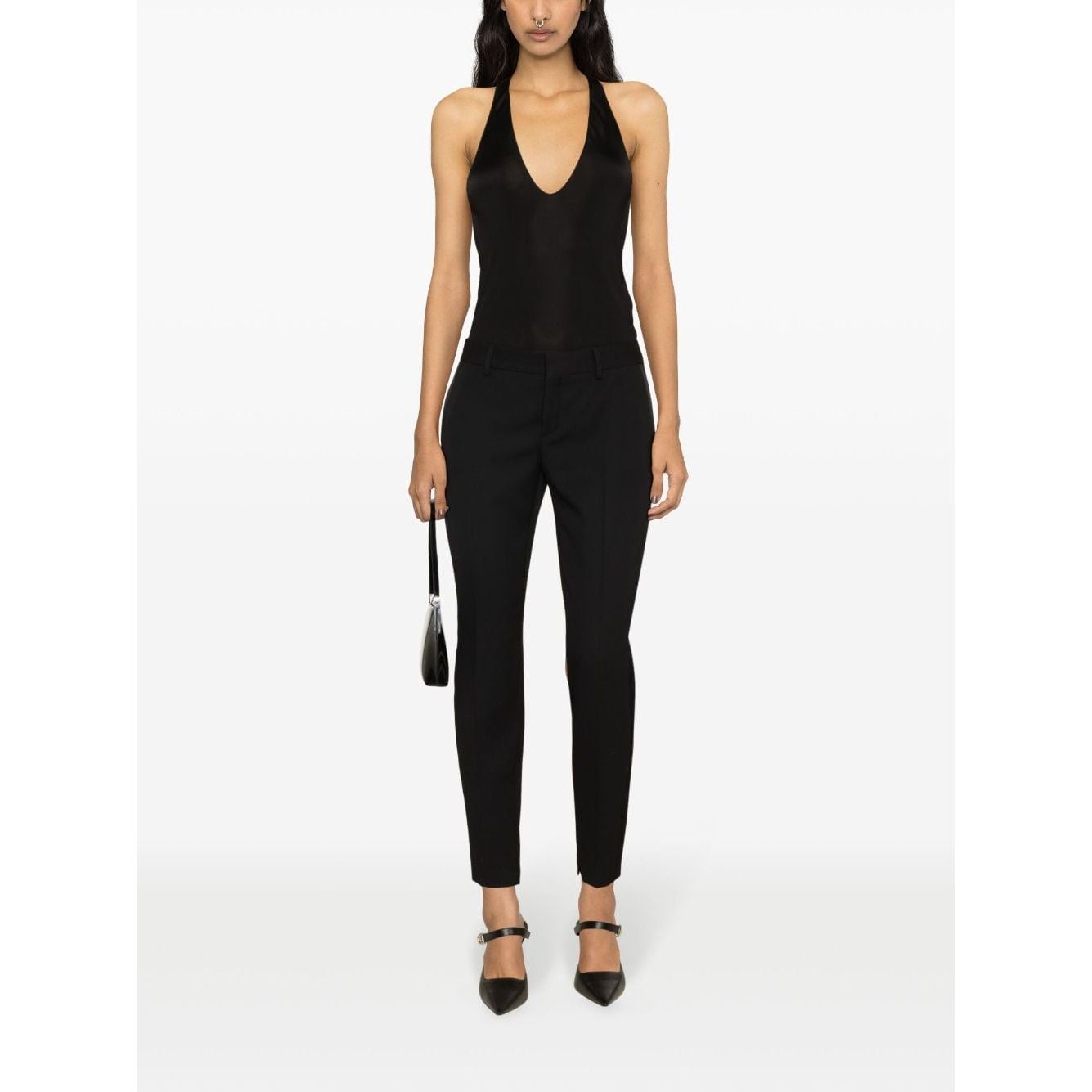Saint Laurent plunging satin tank top Topwear