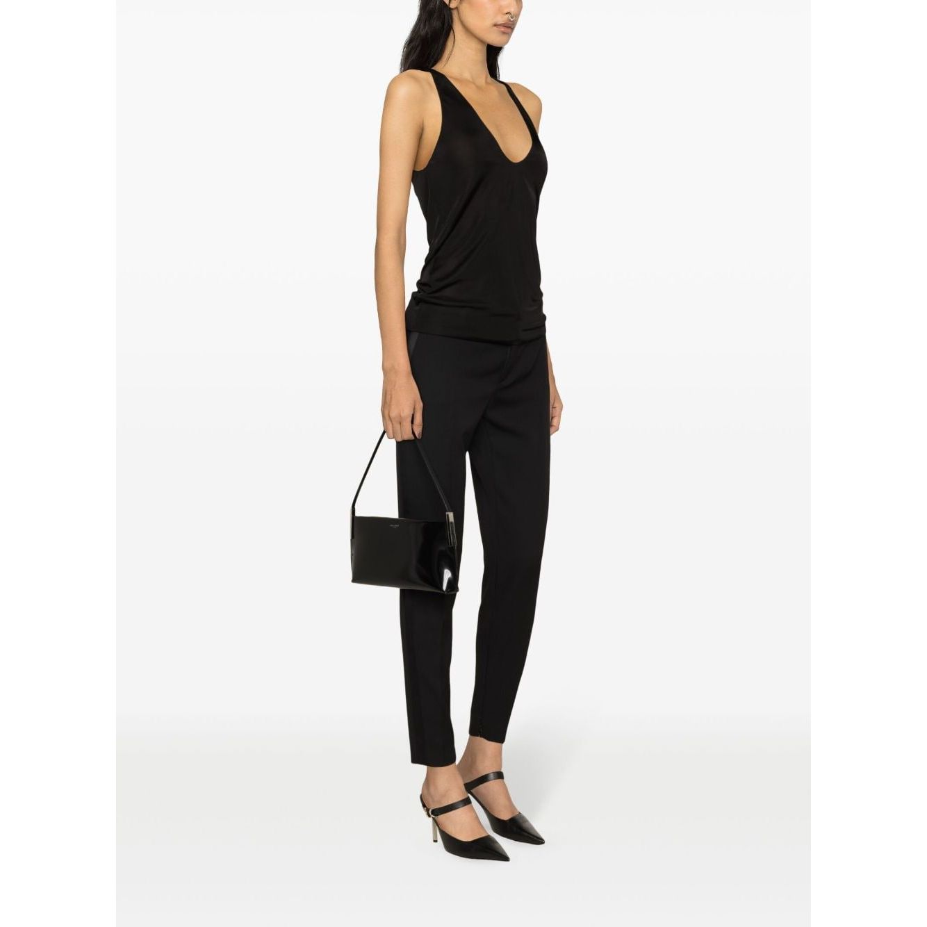 Saint Laurent plunging satin tank top Topwear