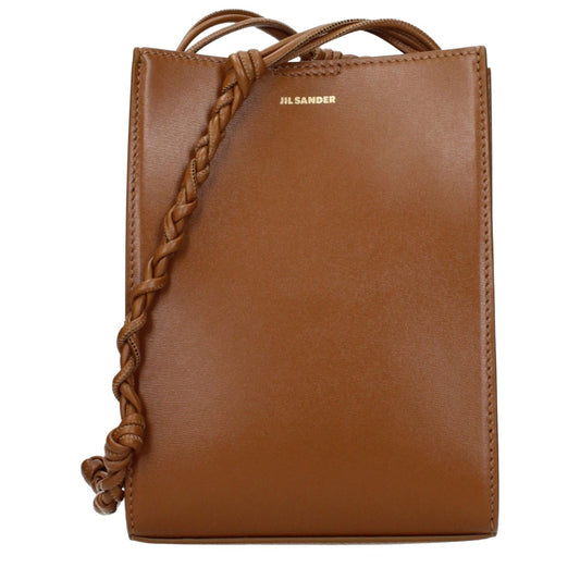 Jil Sander Brown Leather Crossbody Bag