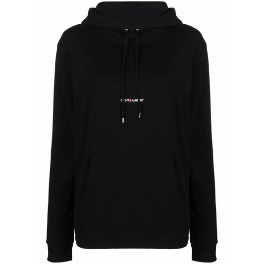 Saint Laurent Logo Print Hoodie Topwear