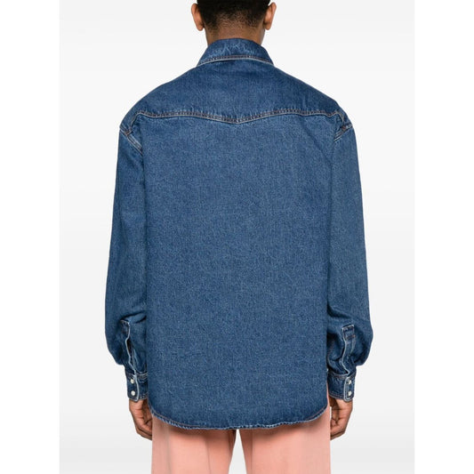 Palm Angels Shirts Blue Shirts