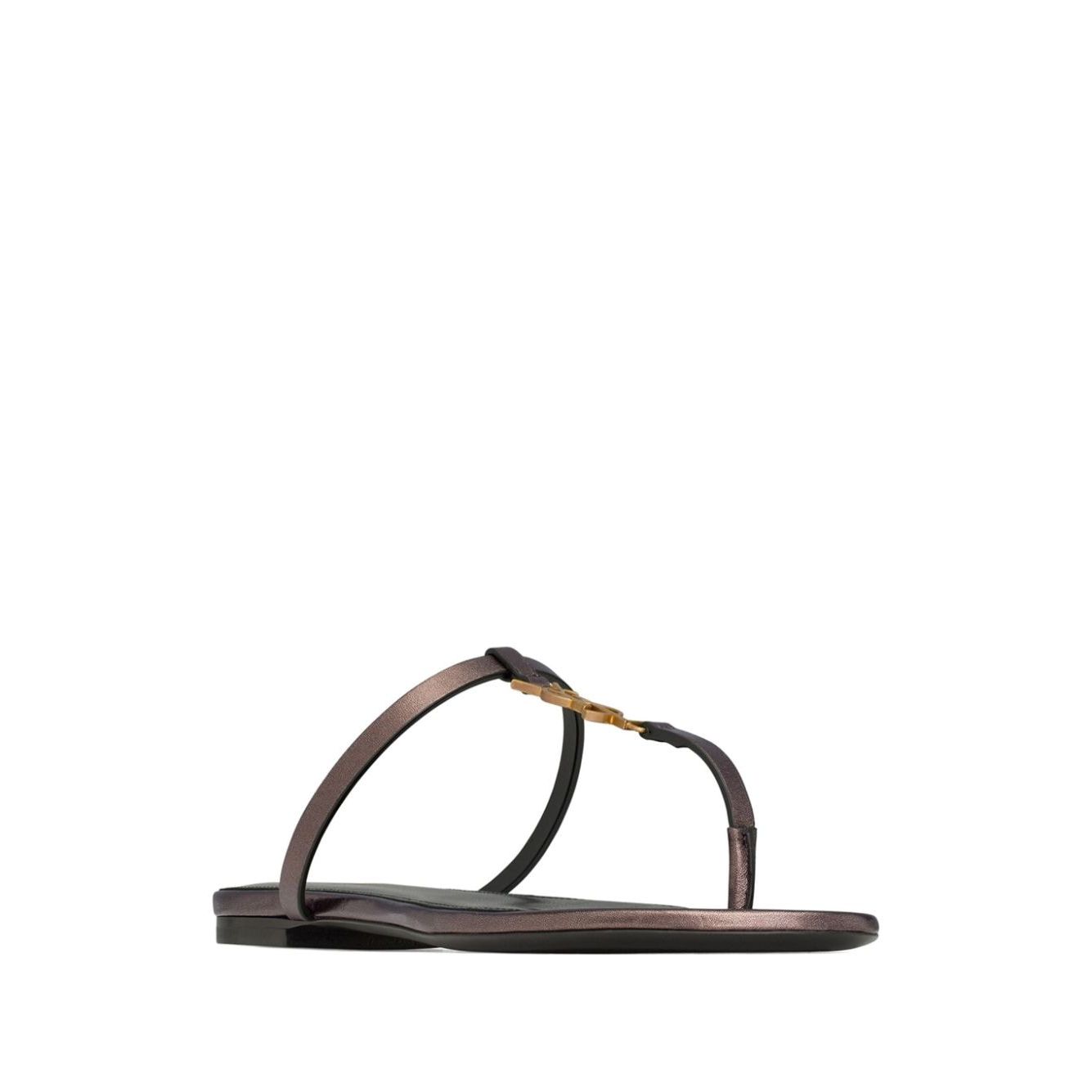 Saint Laurent Cassandre leather thong sandals Sandals