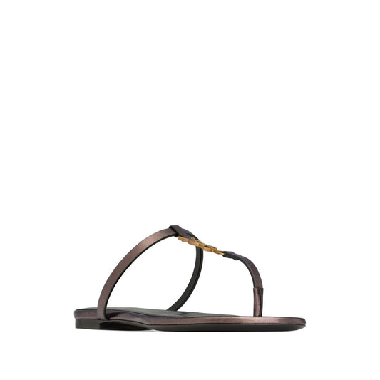 Saint Laurent Cassandre leather thong sandals Sandals