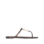 Saint Laurent Cassandre leather thong sandals Sandals