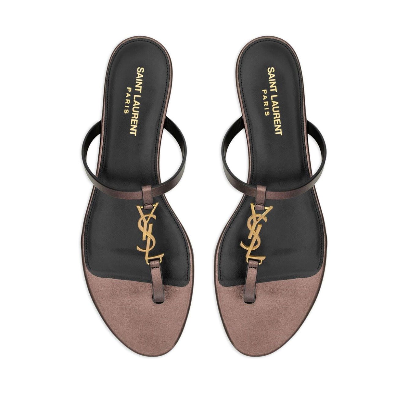 Saint Laurent Cassandre leather thong sandals Sandals