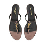 Saint Laurent Cassandre leather thong sandals Sandals
