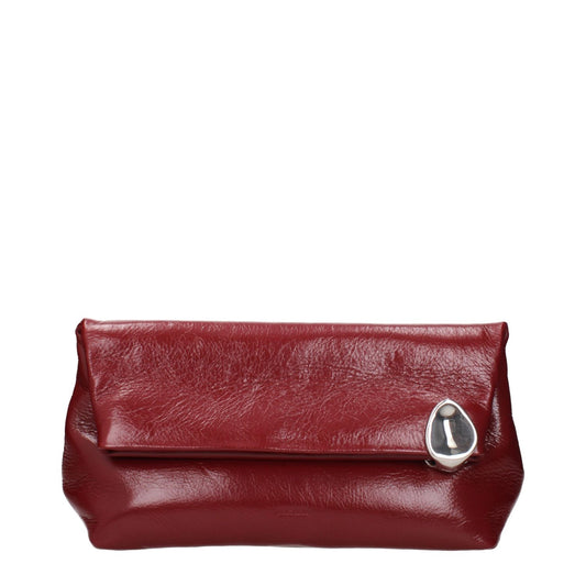 Jil Sander Red Leather Clutch Bag