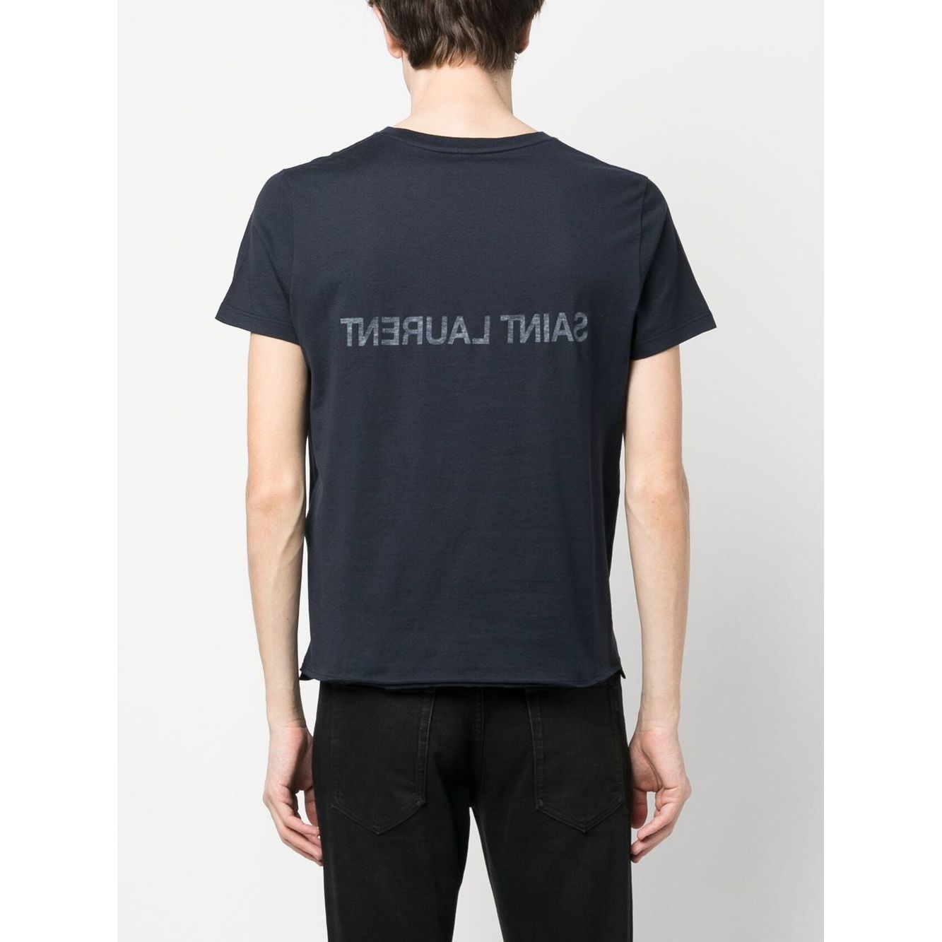 Saint Laurent Reverse logo-print cotton T-shirt Topwear
