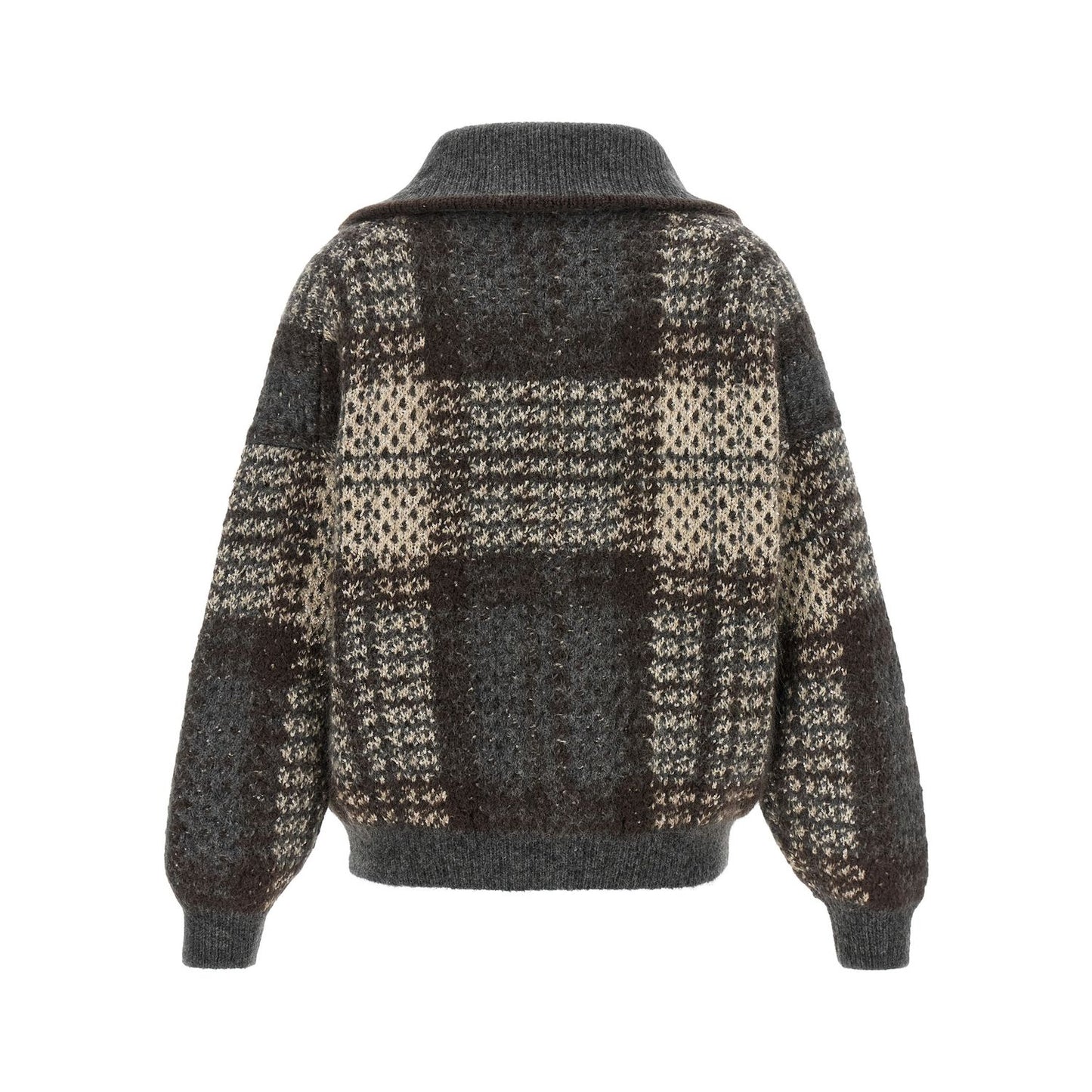 Brunello Cucinelli Gray Fabric Cardigan