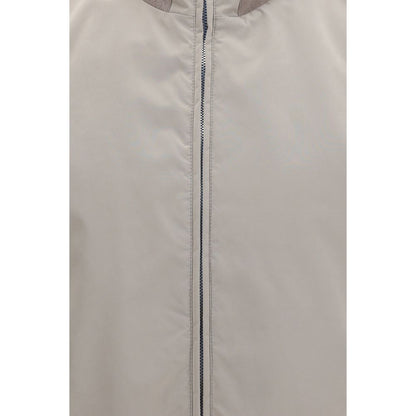 Brunello Cucinelli Gray Polyester Sleeveless Jacket