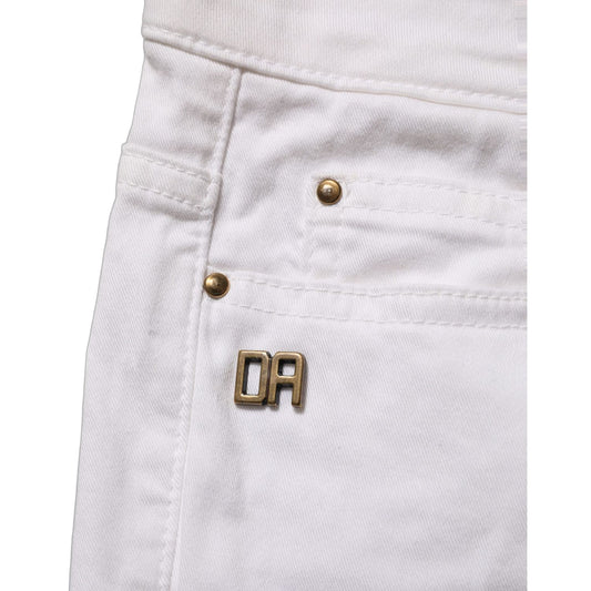 Daniele Alessandrini White Cotton Stretch Skinny Denim Jeans