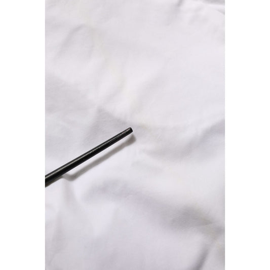 Armani Jeans White Mid Waist Cotton Stretch Trouser Pants
