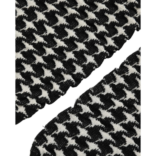Dolce & Gabbana Black White Houndstooth Ankle Length Socks