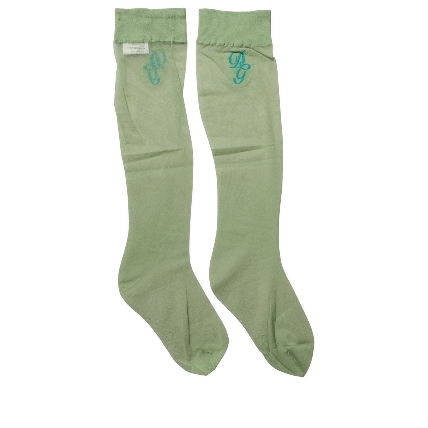 Dolce & Gabbana Green Knee High Sheer Nylon Accessory Socks