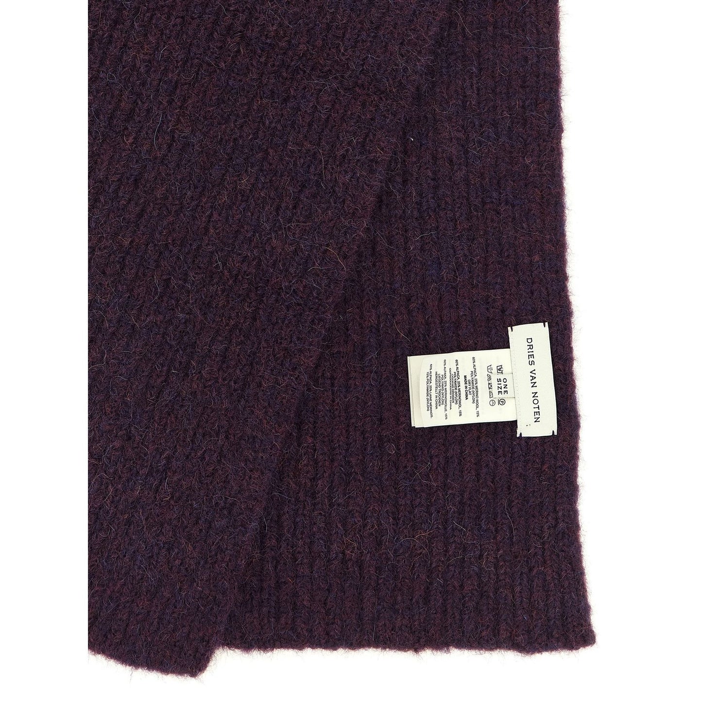 Dries Van Noten Purple Wool Foulard