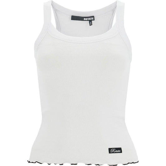 Rotate ribbed tank top with logo label