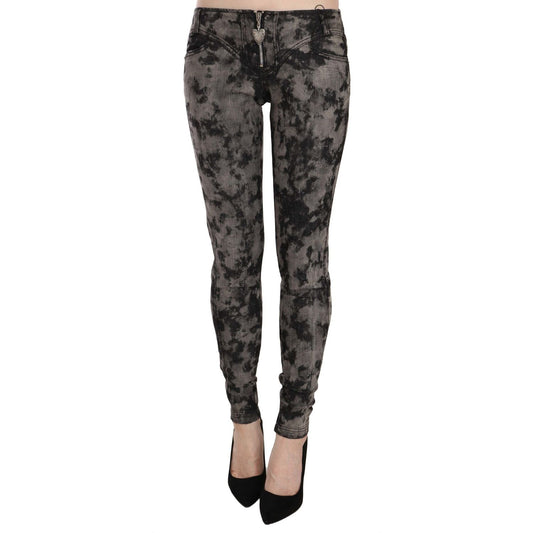 Just Cavalli Black Gray Faded Low Waist Skinny Denim Trousers Jeans Jeans & Pants