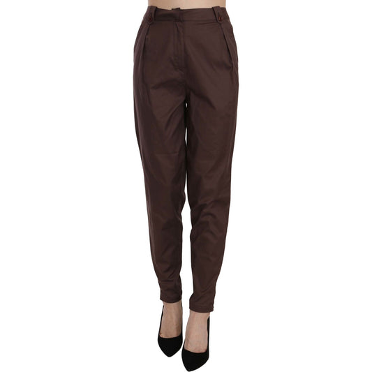 Just Cavalli High Waist Tapered Chic Formal Pants Just Cavalli Dark Slate Gray