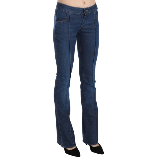 Just Cavalli Chic Blue Washed Boot Cut Denim Pants Just Cavalli Dark Slate Gray