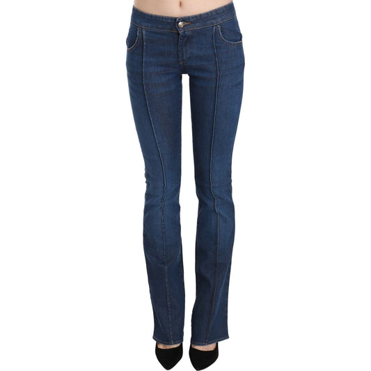 Just Cavalli Chic Blue Washed Boot Cut Denim Pants Just Cavalli Dark Slate Gray