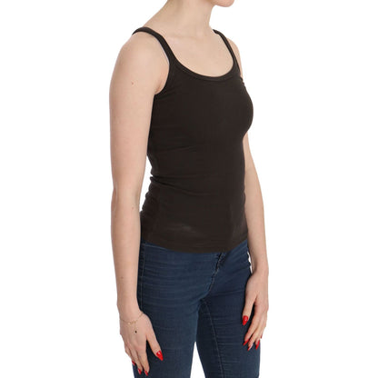 PINK MEMORIES Dark Brown Sleeveless Spaghetti Strap Blouse