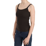 PINK MEMORIES Elegant Dark Brown Spaghetti Strap Blouse PINK MEMORIES Dark Slate Gray