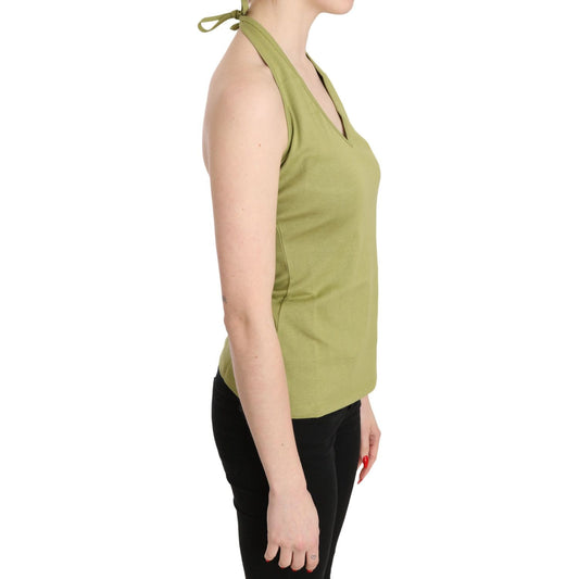 GF Ferre Chic Halter Sleeveless Casual Tank Top GF Ferre Tan